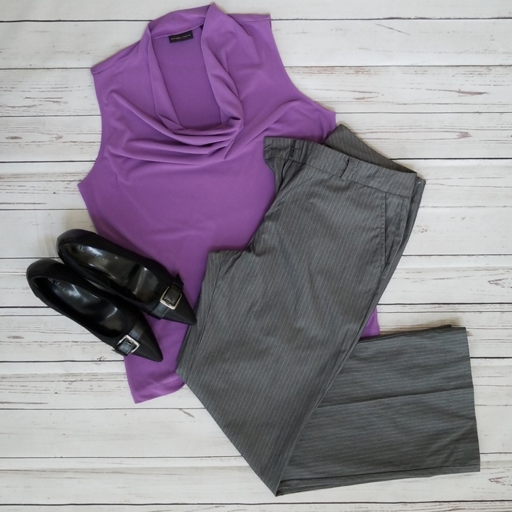 Pinstripe Straight Leg Pants